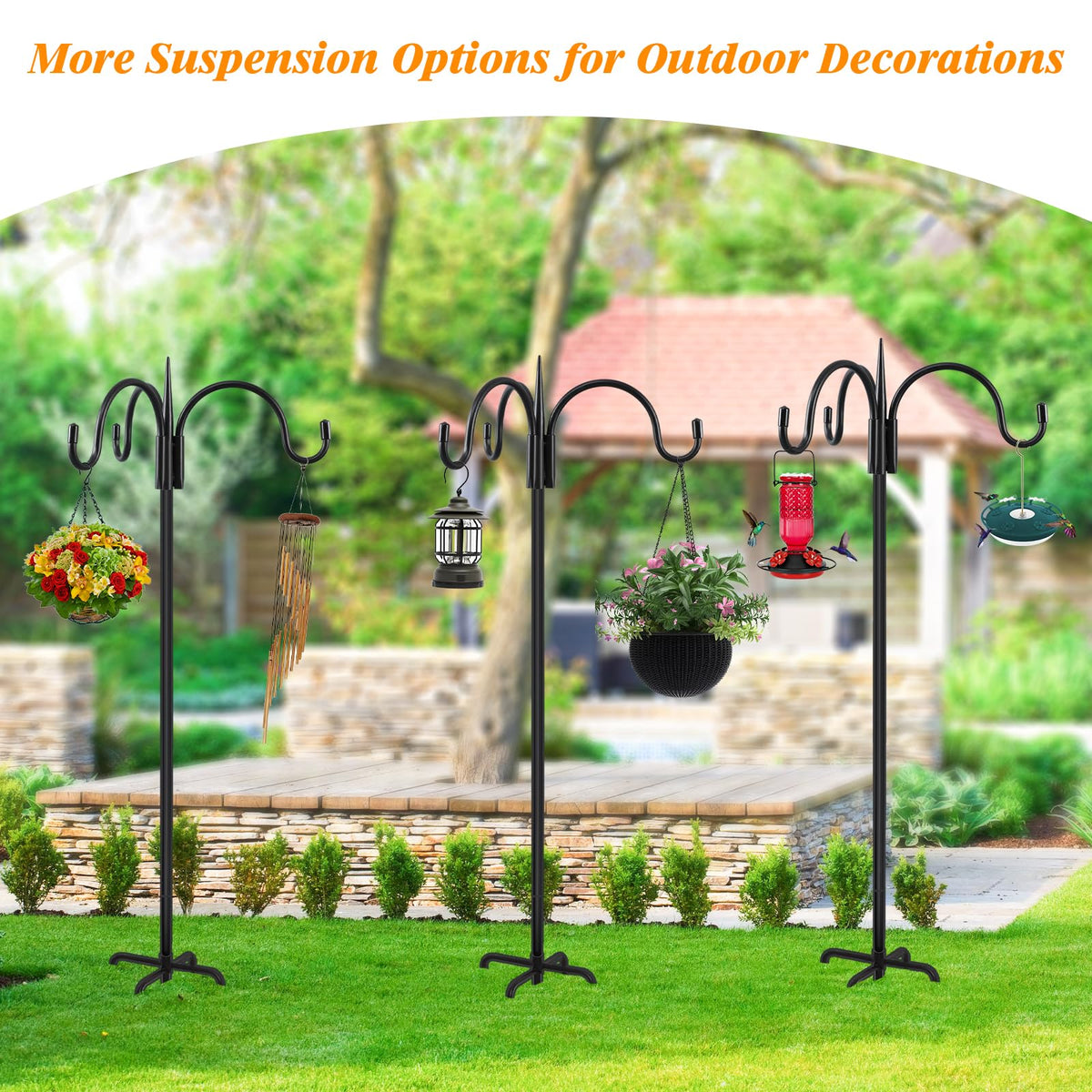 FEED GARDEN durable metal hanger designed for year-round use.