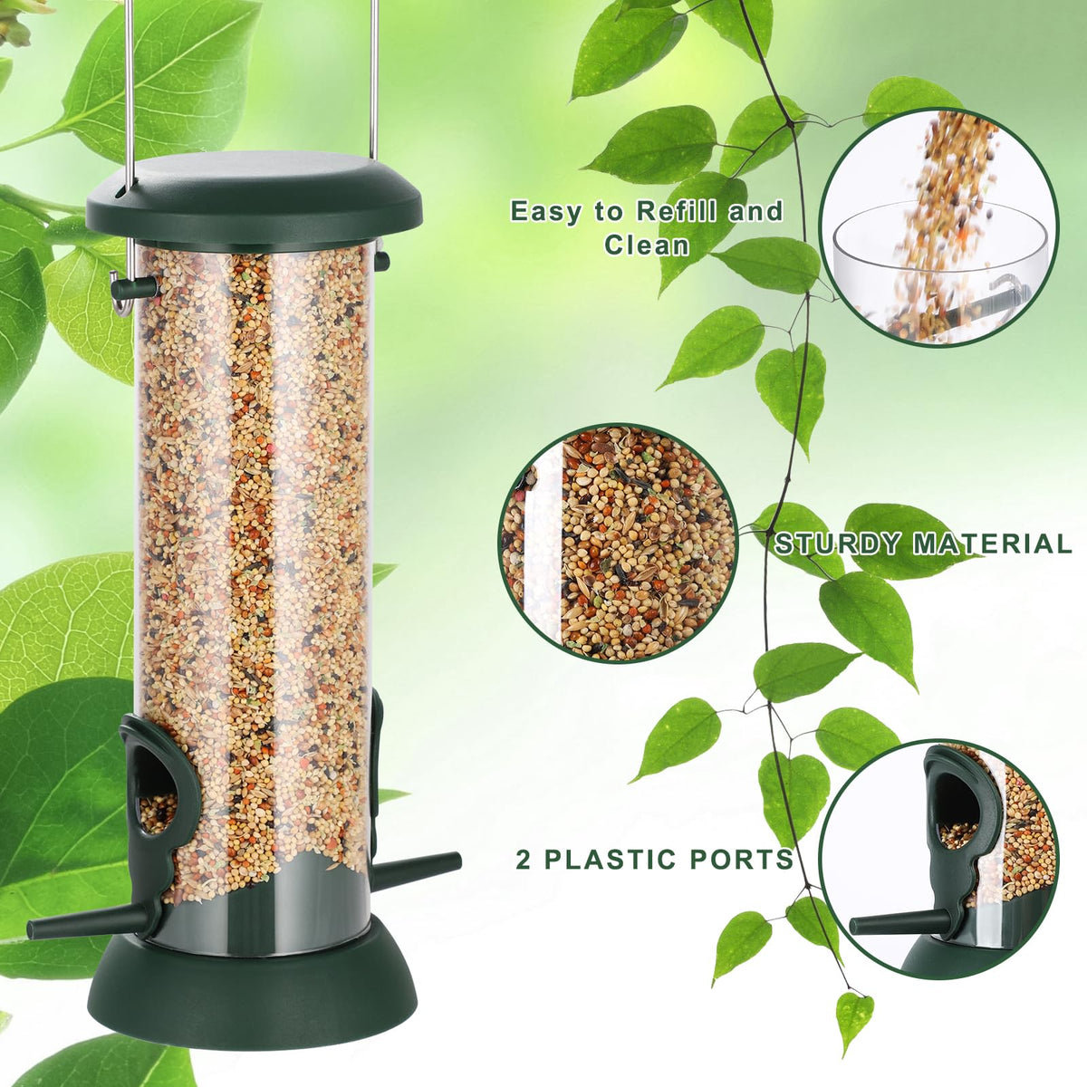 FEED GARDEN easy-fill lid makes refilling quick and tidy.