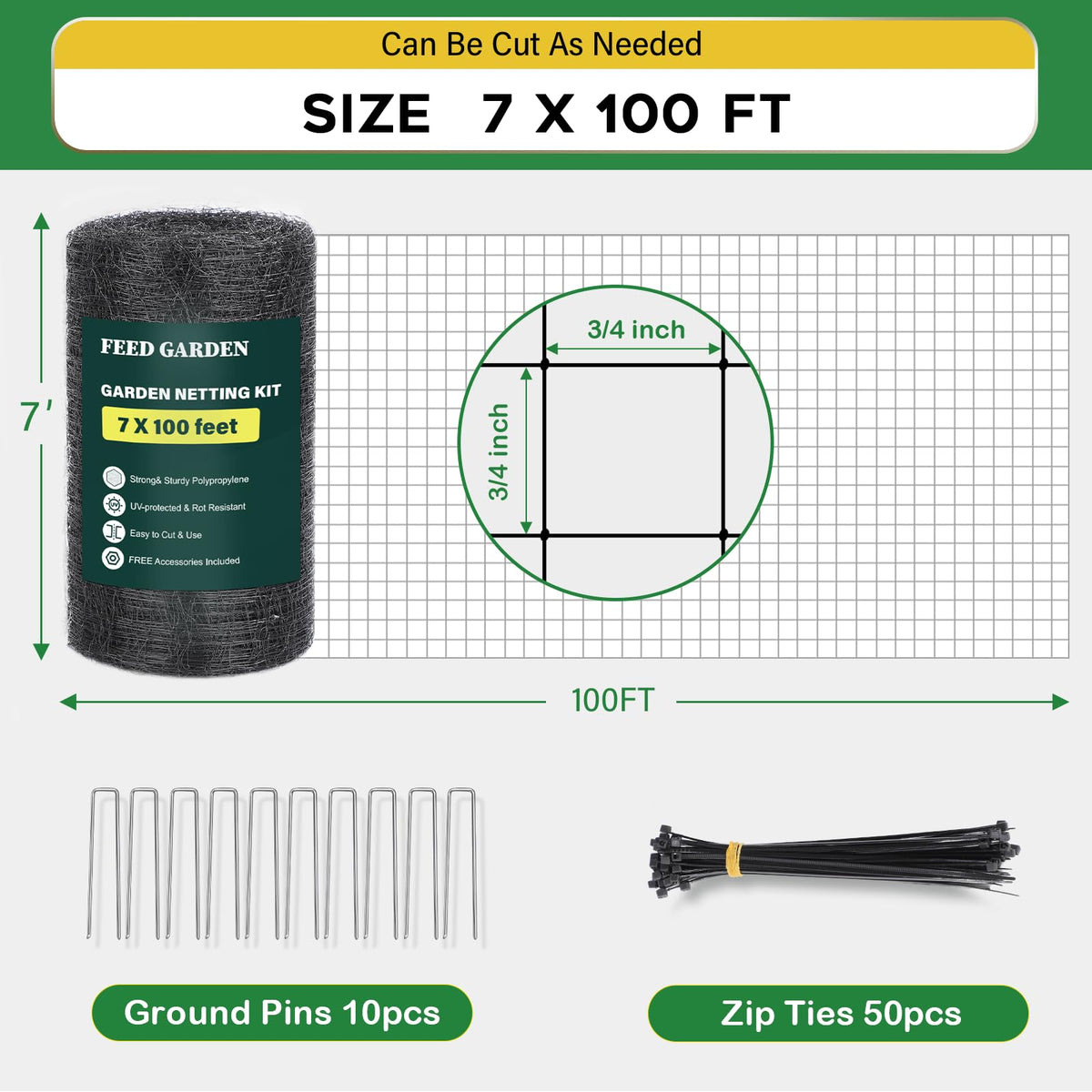 FEED GARDEN easy-install netting being prepared for a garden bed
