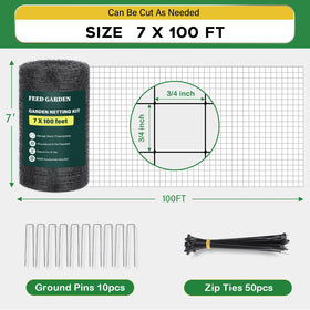 FEED GARDEN easy-install netting being prepared for a garden bed