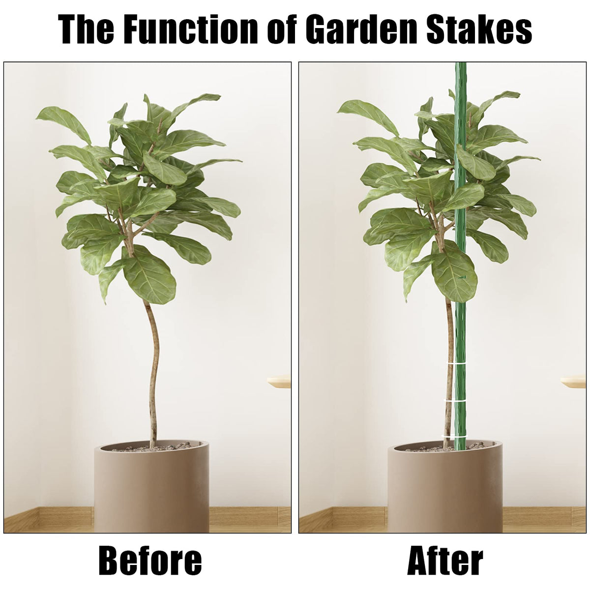 FEED GARDEN easy-install stake shown inserted for quick setup.