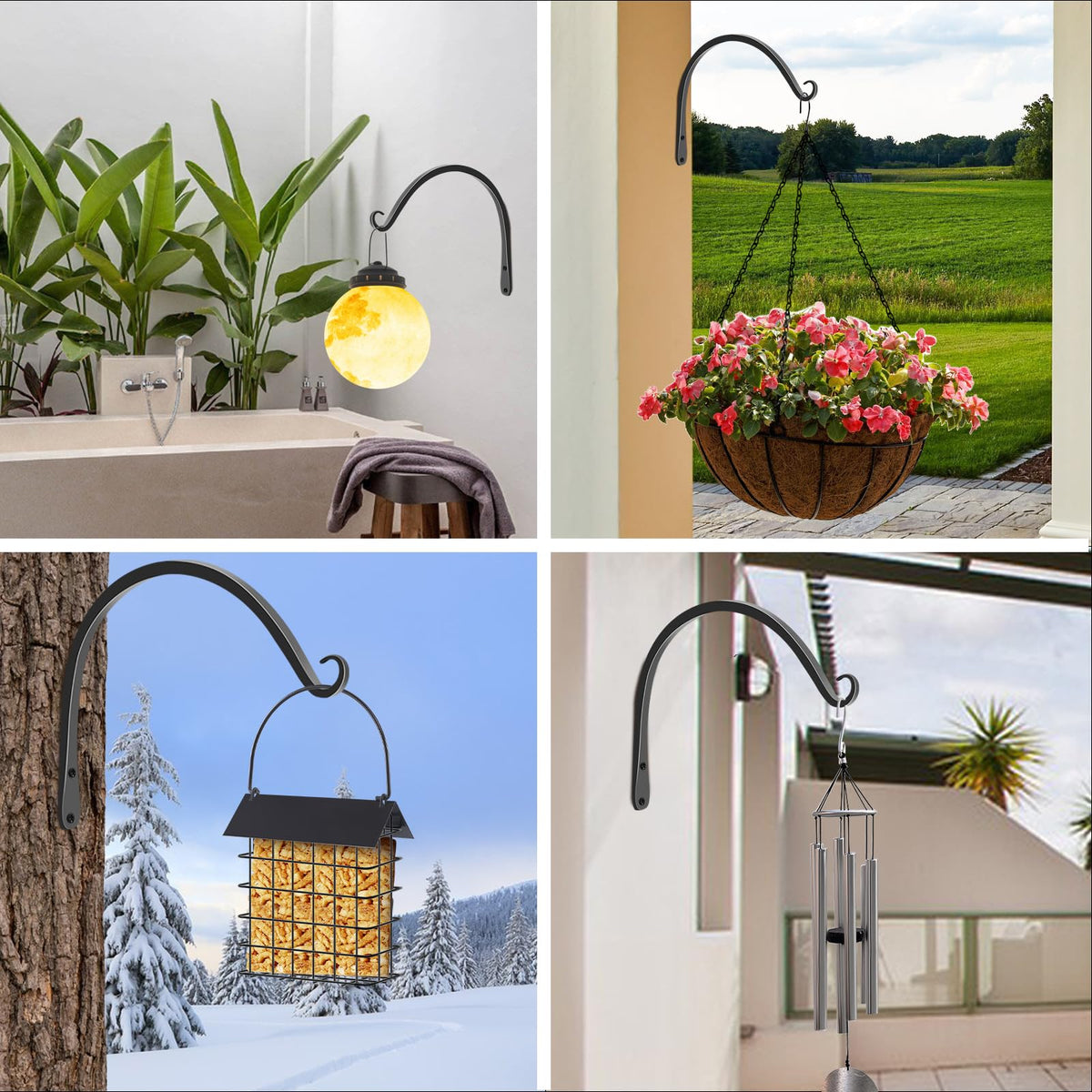 FEED GARDEN decorative bracket with sleek black finish in a garden.