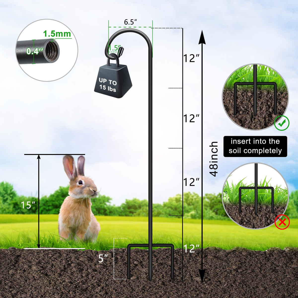 FEED GARDEN garden hook used for lanterns to illuminate outdoor spaces.