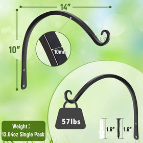 FEED GARDEN heavy-duty bracket holds large bird feeders and wind chimes securely.