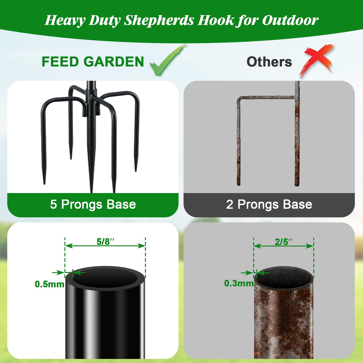 FEED GARDEN heavy-duty metal design withstands outdoor weather.