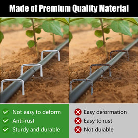 FEED GARDEN heavy-duty staples withstand outdoor conditions for repeated use.