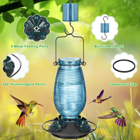 FEED GARDEN hummingbird feeder with 360-degree perches for birds
