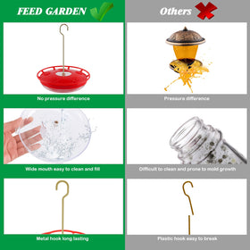 FEED GARDEN feeder built-in-scale reveals nectar level for precise refills