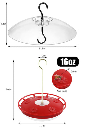 FEED GARDEN hummingbird feeder easy-fill design simplifies cleaning and refilling.