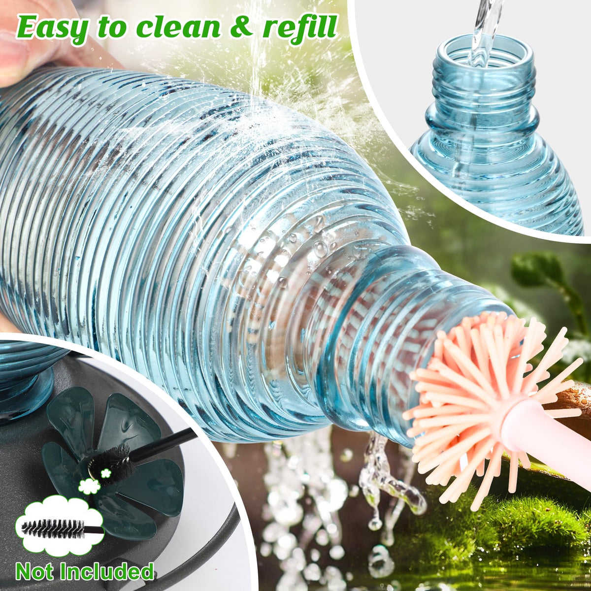 FEED GARDEN feeder wide-mouth glass bottle for easy cleaning