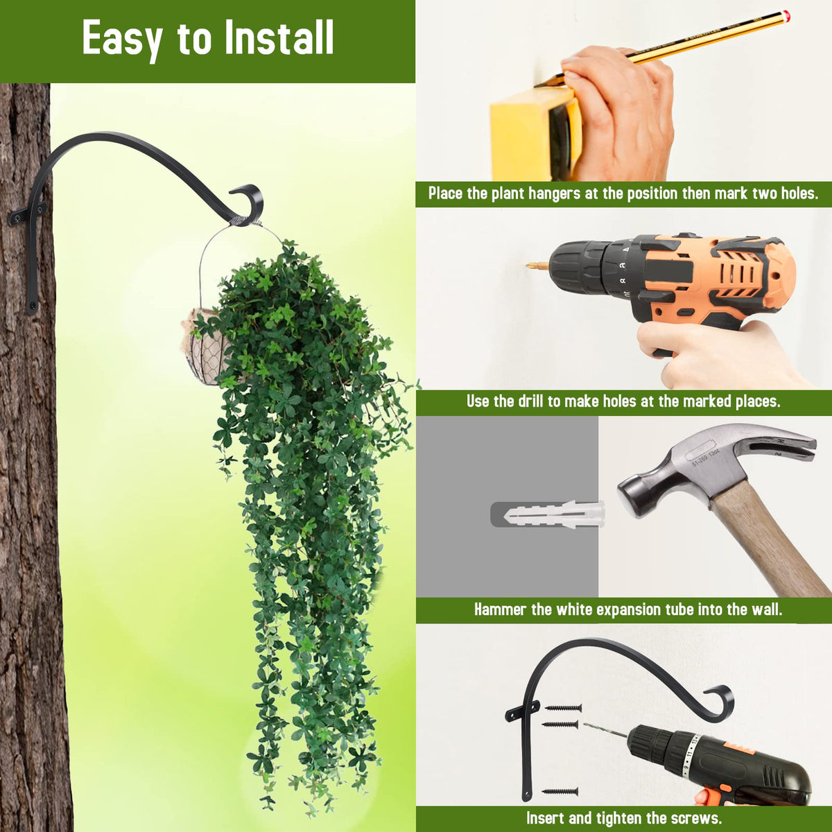 FEED GARDEN indoor outdoor versatility lets you hang pots or decor anywhere.