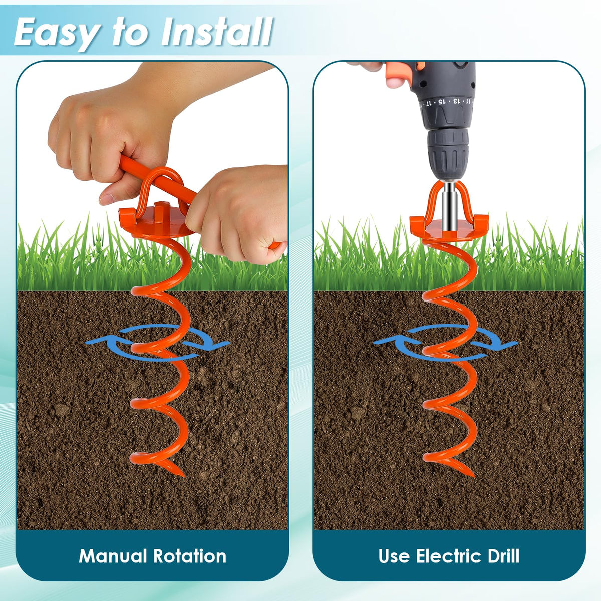 FEED GARDEN screw-in anchors compatible with drills for quick installation
