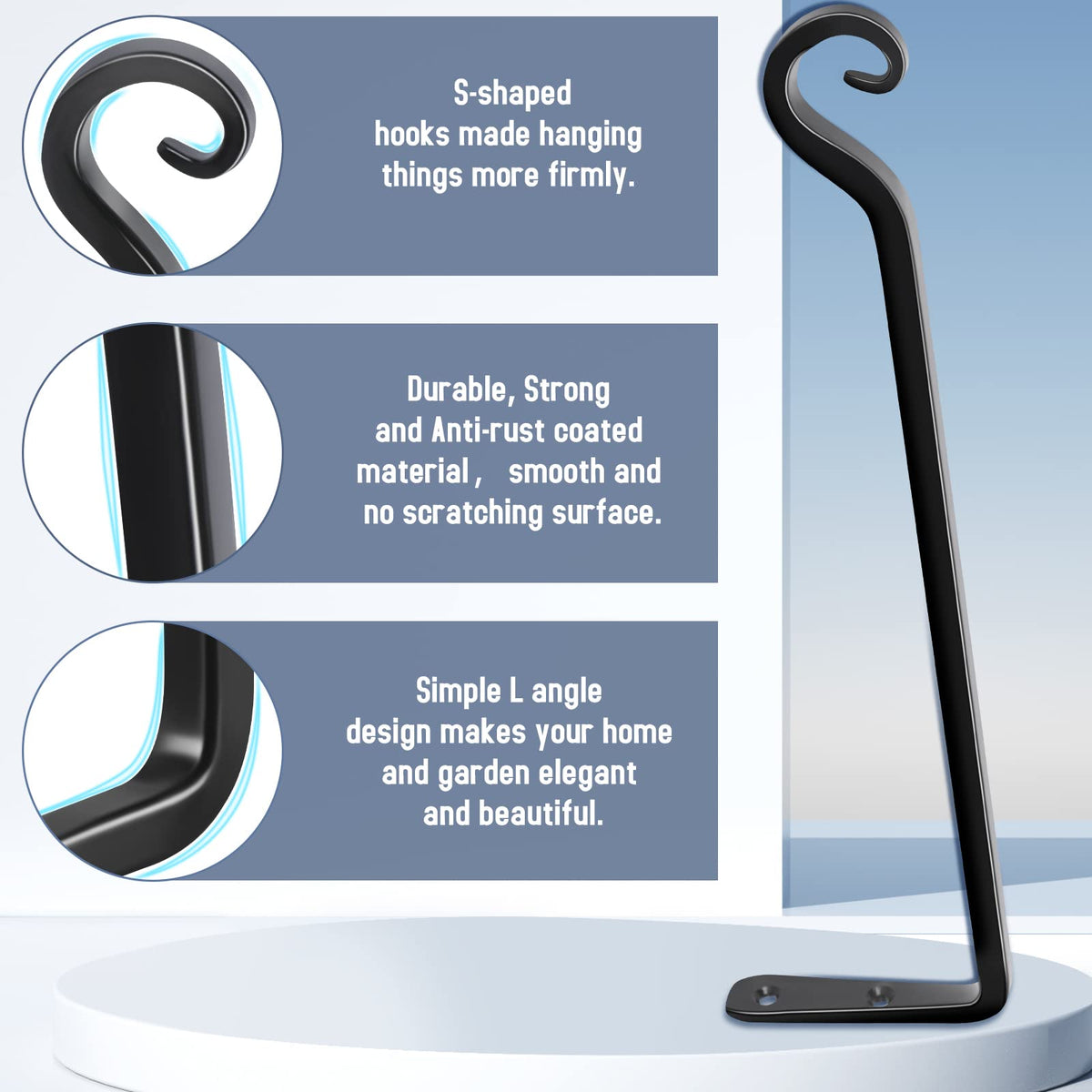 Iron FEED GARDEN bracket with powder coating for durability