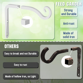 FEED GARDEN iron wall hook for flower baskets and patio decor