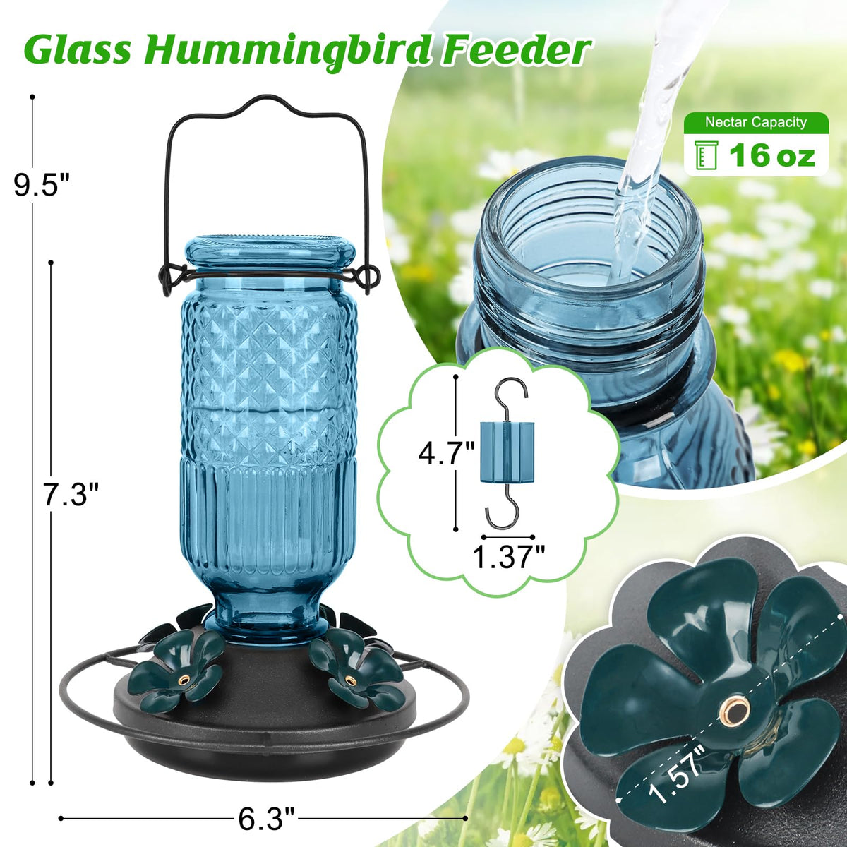 FEED GARDEN leak-proof design keeps nectar from spilling