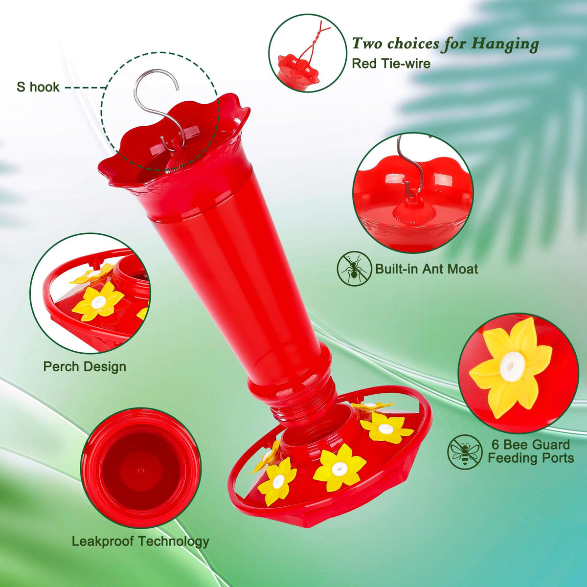 FEED GARDEN leak-proof gasket prevents spills during refills.