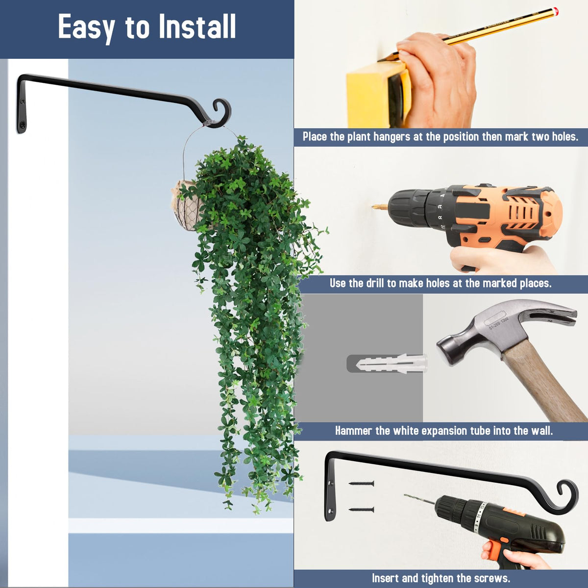 FEED GARDEN multi-use bracket for planters, wind chimes, and bird feeders