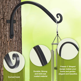 FEED GARDEN multi-use outdoor decor hanger shown holding plant basket
