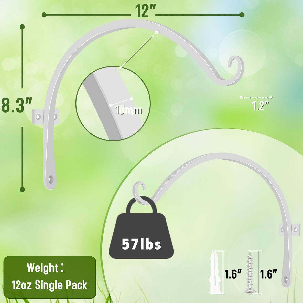 FEED GARDEN outdoor decor multi-purpose hook; ideal for plants and feeders