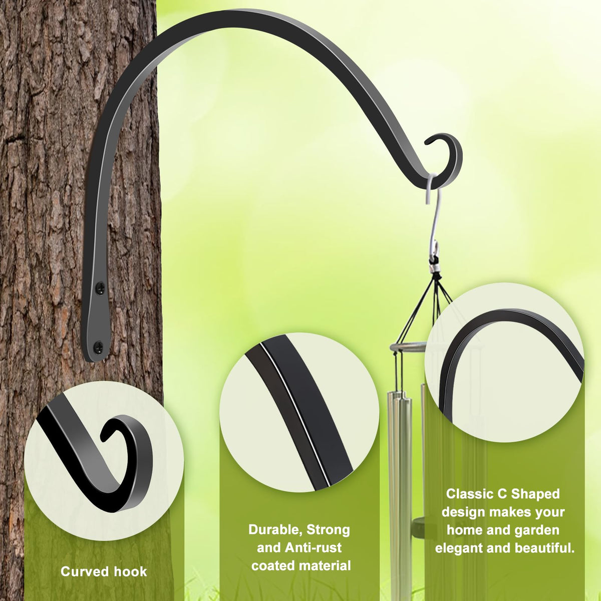 FEED GARDEN outdoor setup with bracket supporting a bird feeder on a fence.
