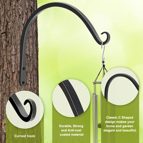 FEED GARDEN outdoor setup with bracket supporting a bird feeder on a fence.