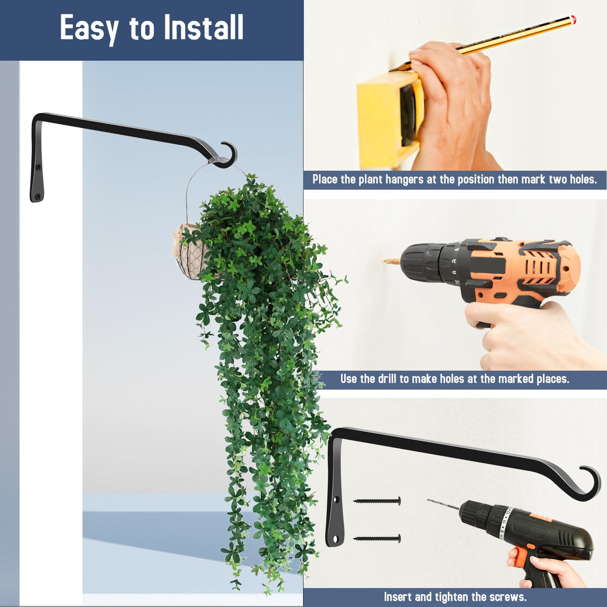 FEED GARDEN indoor-outdoor use bracket suits a range of hanging items.