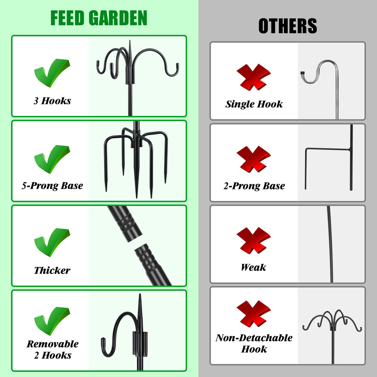 FEED GARDEN outdoor wedding décor hook for elegant garden setups.