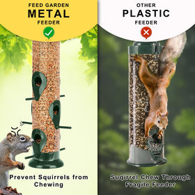 FEED GARDEN pack of 2 tube bird feeders for versatile placement