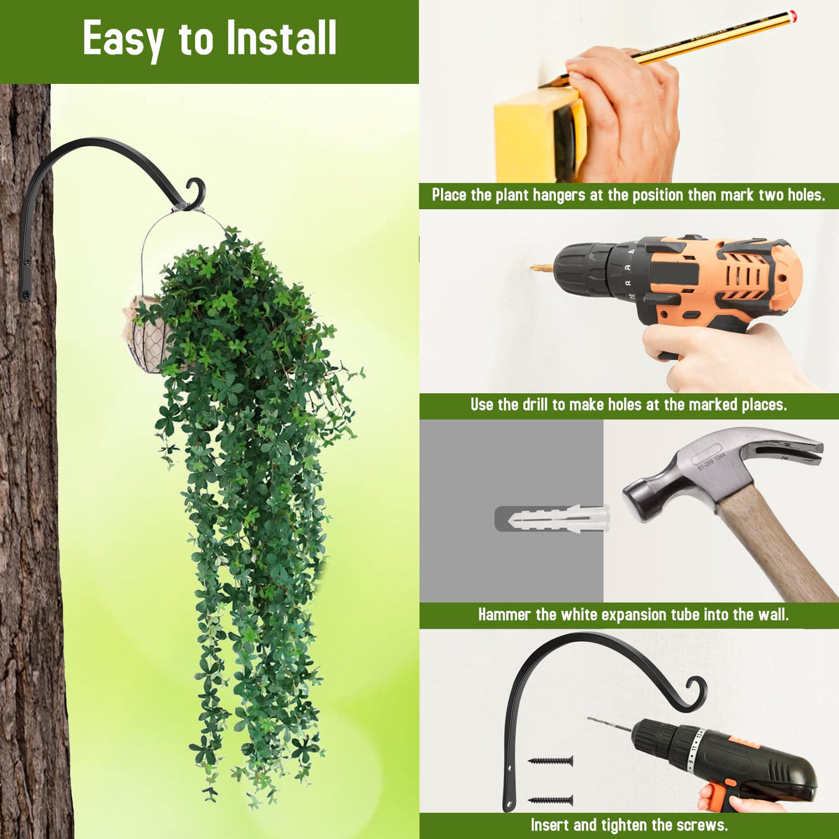 FEED GARDEN sturdy triangle structure keeps weight stable on wall mounts.