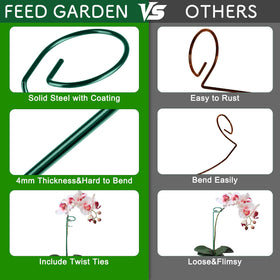 FEED GARDEN plant stake blends with greenery for discreet garden support.