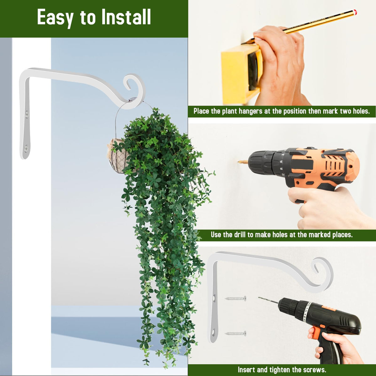 FEED GARDEN powder-coated hanger resists rust for outdoor use