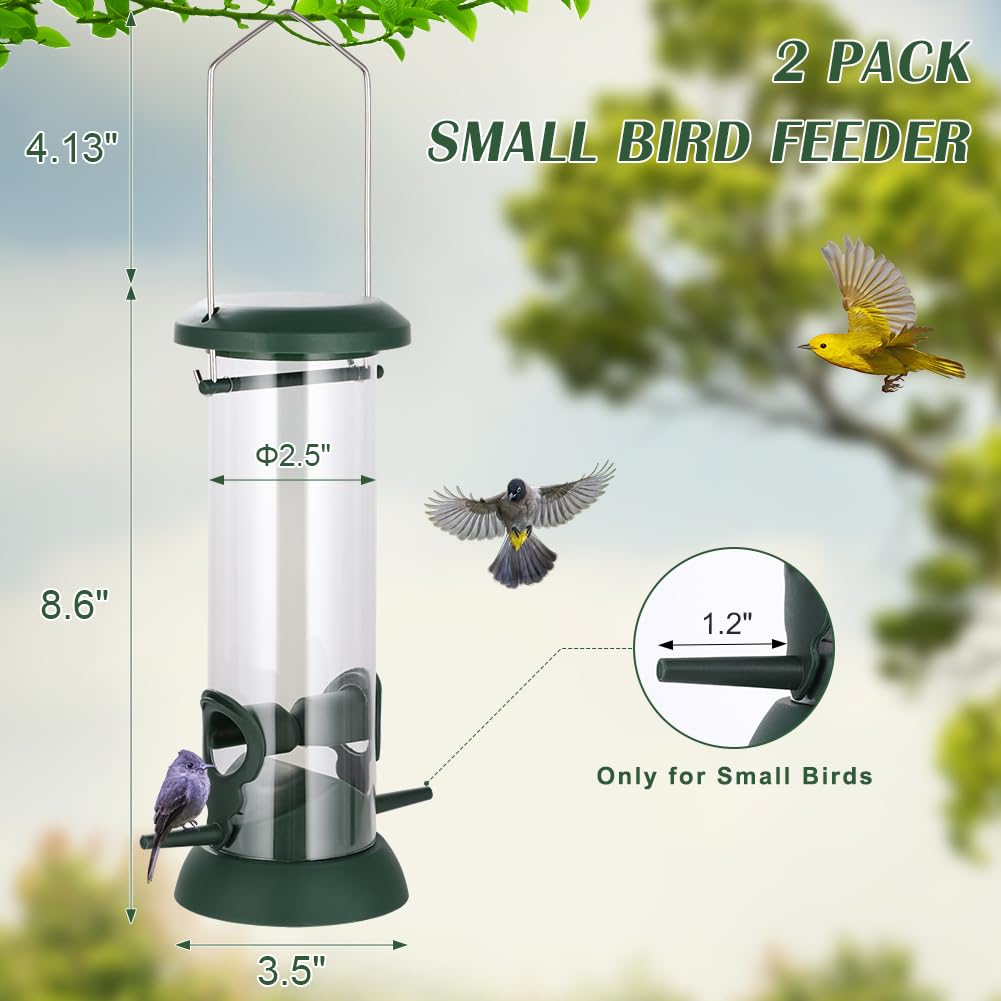 FEED GARDEN premium plastic tube feeder designed for weather resistance and long-lasting use.