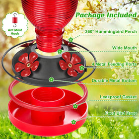 FEED GARDEN red glass design complements outdoor décor