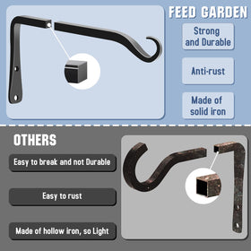 FEED GARDEN screw-in bracket package includes hardware for easy setup.