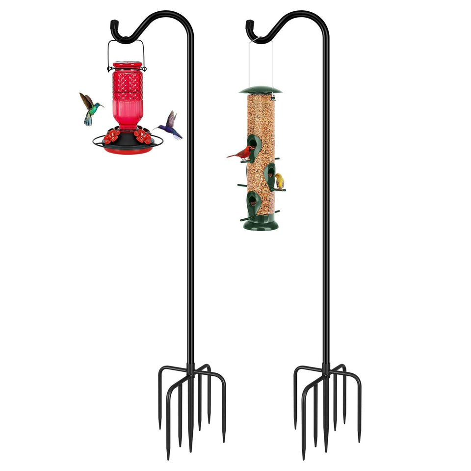 FEED GARDEN Shepherd Hook base prongs for stable ground support and setup