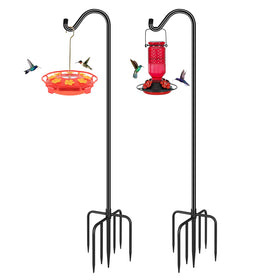 FEED GARDEN shepherd hook base prongs show stable ground contact for outdoors