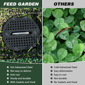 FEED GARDEN sod pins ideal for stabilizing weed barriers.
