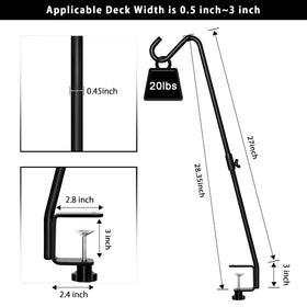 FEED GARDEN solid steel deck hanger with railing clamp