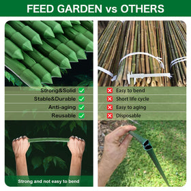 FEED GARDEN spiral-texture stake grips stems for stable growth.