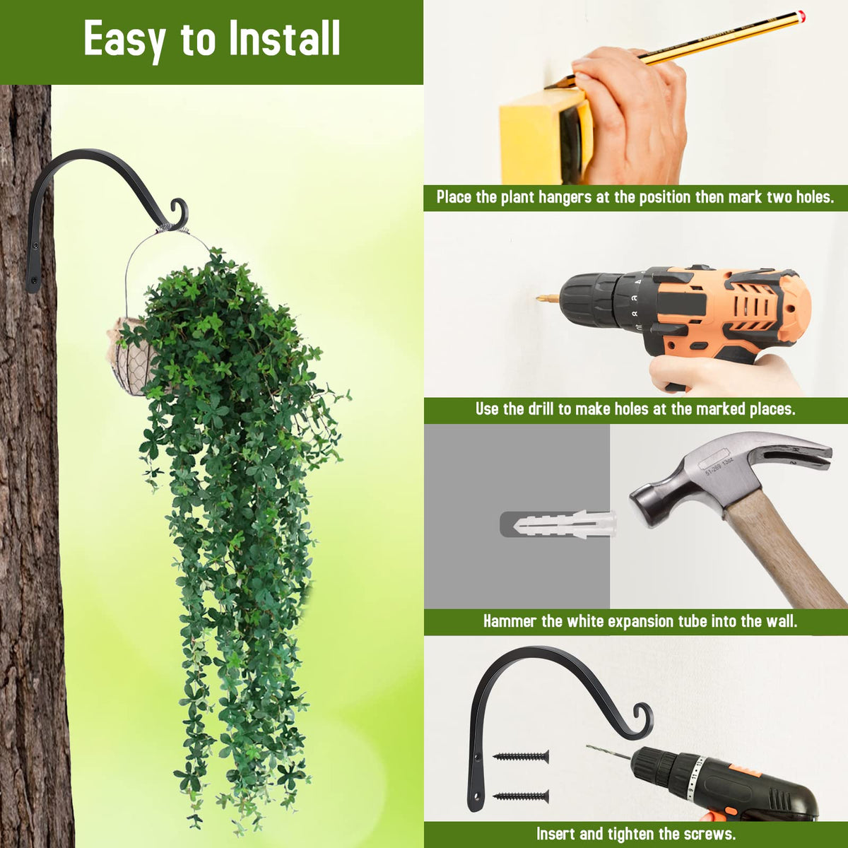 FEED GARDEN sturdy wall brackets suit gardens, patios, and balconies.