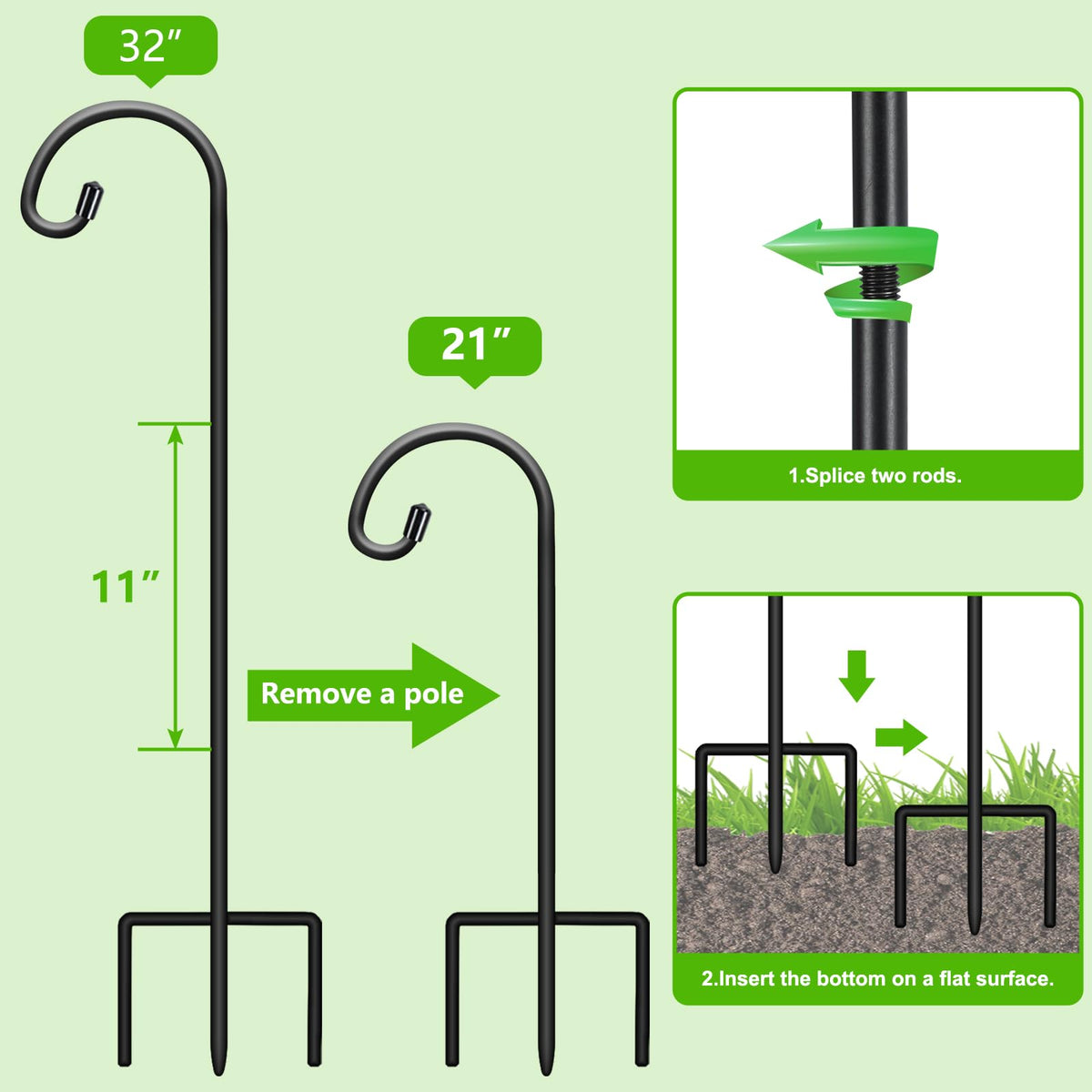 FEED GARDEN three-prong base for extra stability in wind