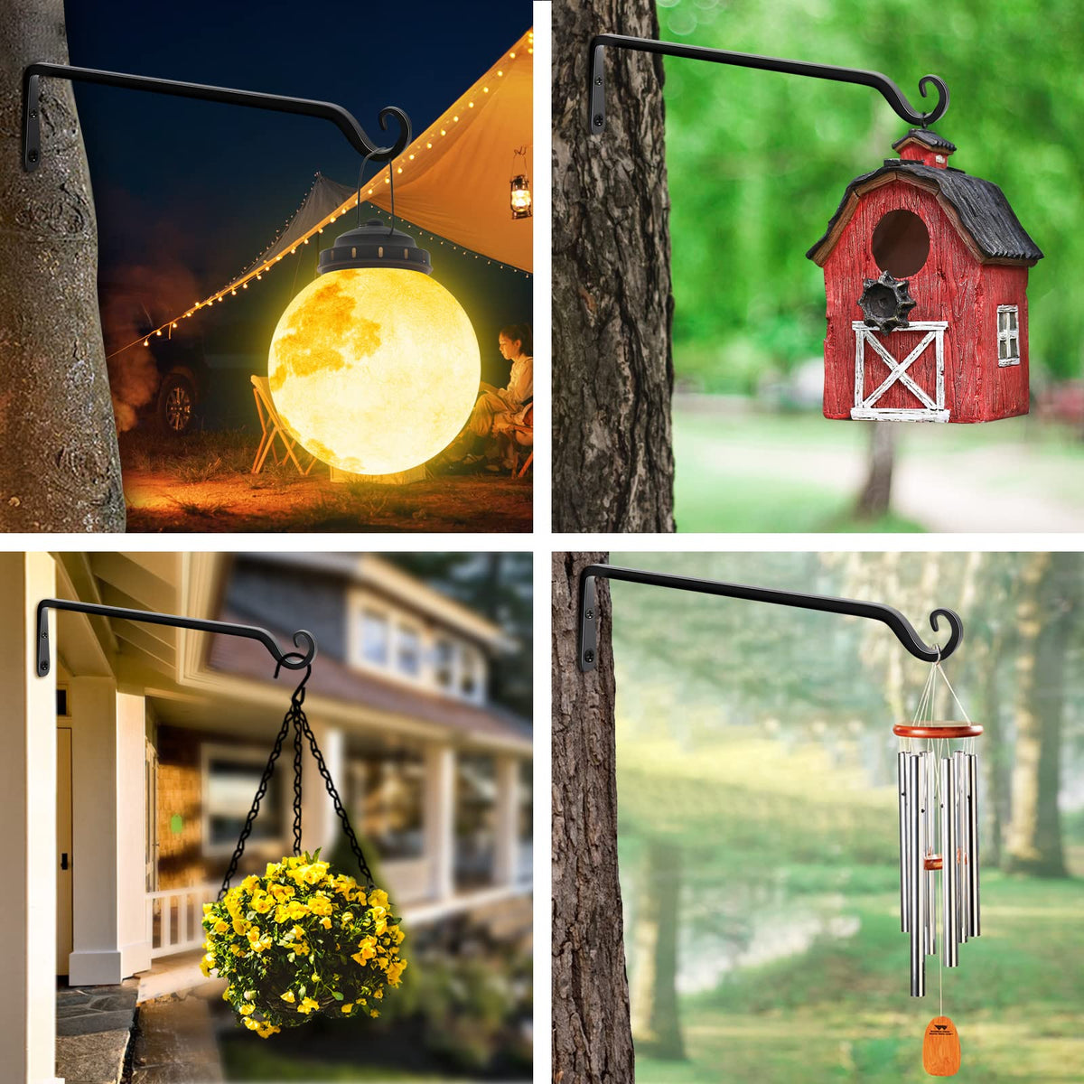 Two-pack FEED GARDEN hanging brackets for porch, patio, or garden
