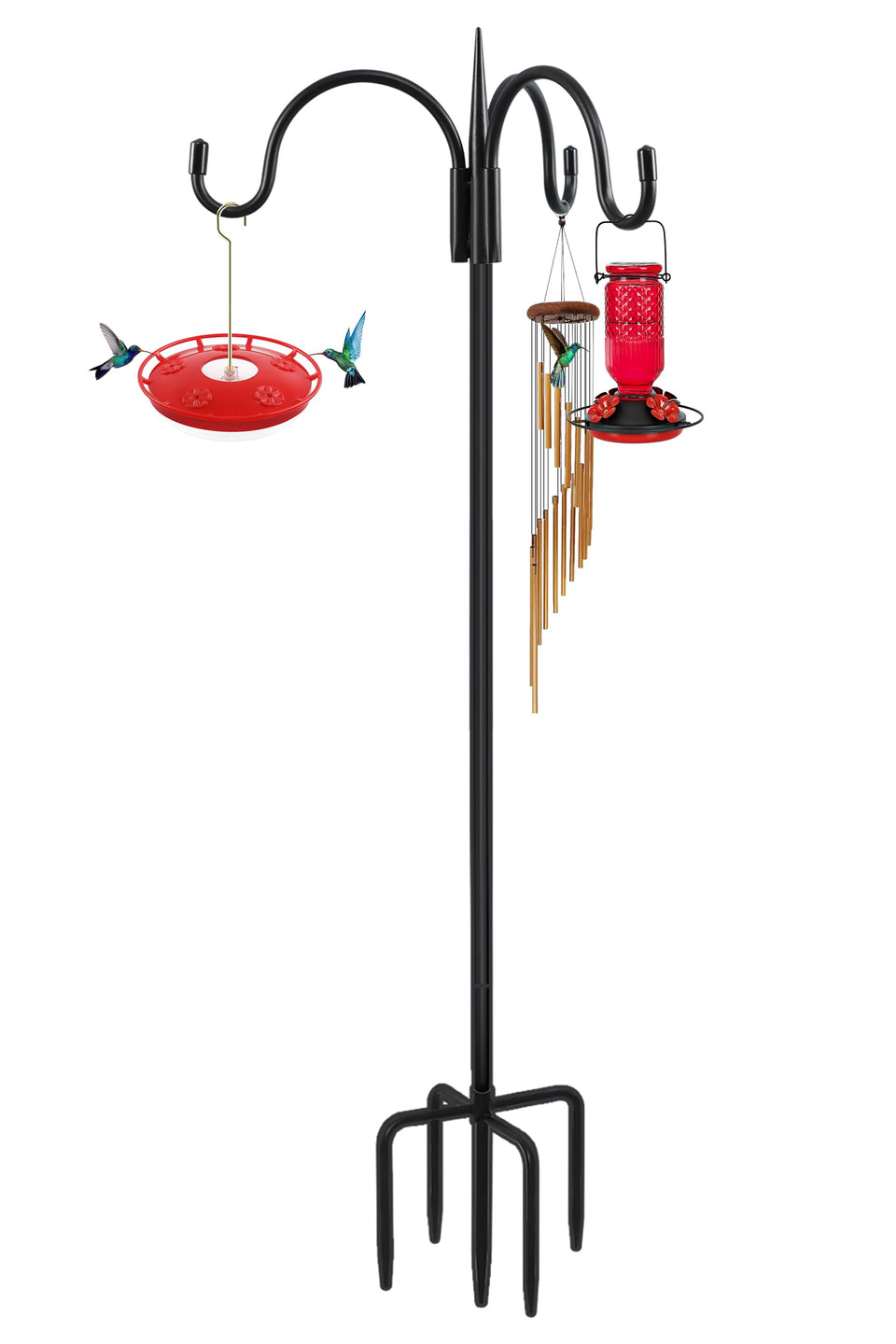 FEED GARDEN upgrade three shepherd hooks for versatile outdoor hanging options.