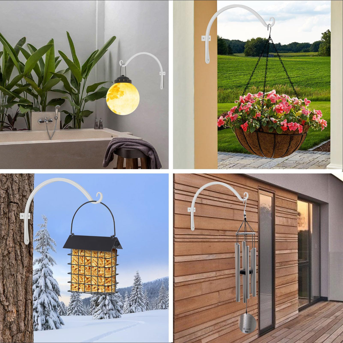 FEED GARDEN wall hook angled upcurled; safe edge design for easy hanging