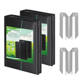 FEED GARDEN weed barrier fabric 4x100 ft blocks weeds while allowing drainage.