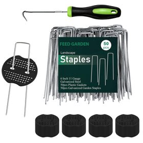 FEED GARDEN weed barrier fabric anchors for reliable ground coverage.