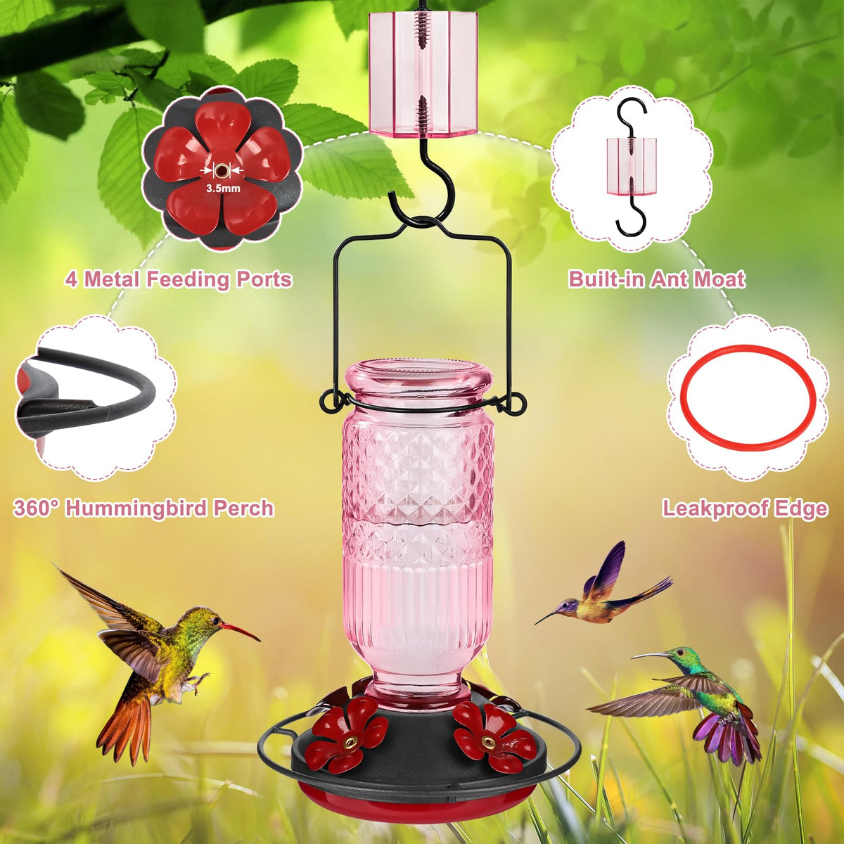 FEED GARDEN wide-mouth glass bottle allows easy cleaning and refilling.