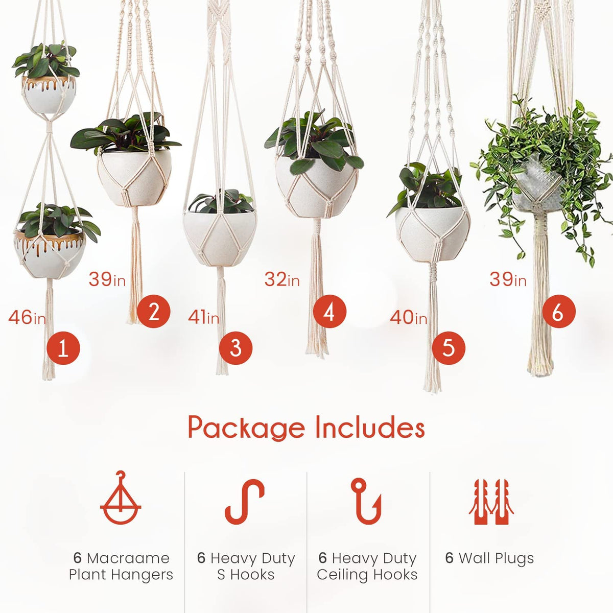 Feedee Macrame hanger six-pack box ready to hang