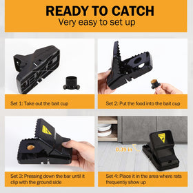 Feeke rat trap installed for indoor use in homes or sheds.