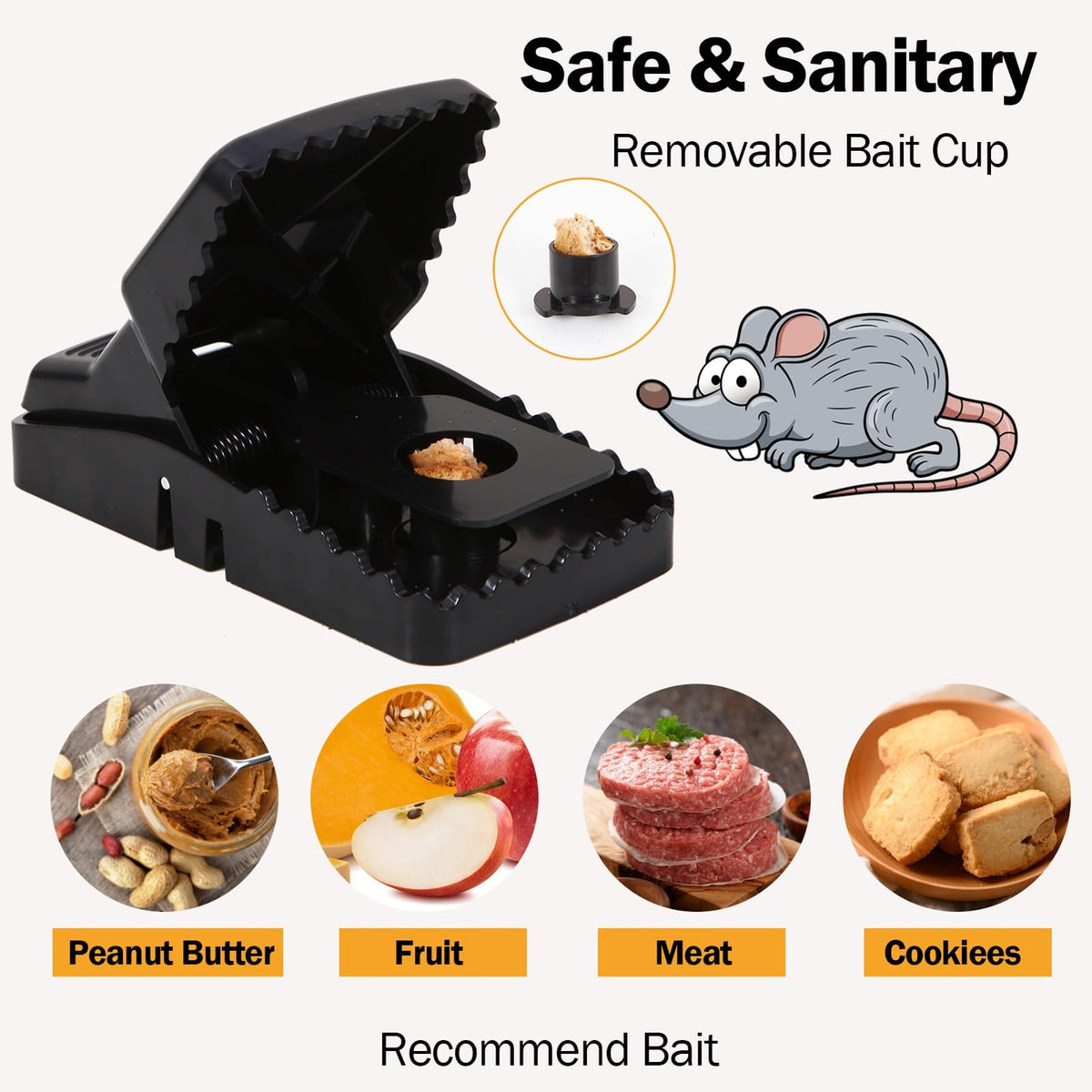 Feeke rat trap suited for outdoor use in garages or gardens.